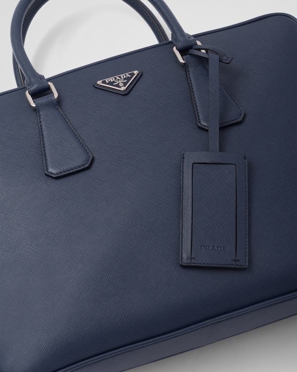 Saffiano Leather Work Bag - Baltic Blue Saffiano Leather Work Bag - Baltic Blue