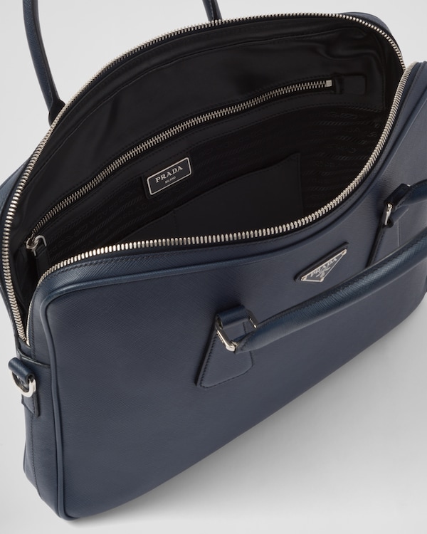 Saffiano Leather Work Bag - Baltic Blue Saffiano Leather Work Bag - Baltic Blue