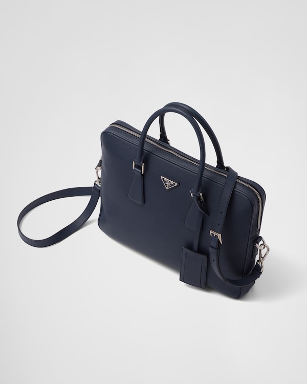 Saffiano Leather Work Bag - Baltic Blue Saffiano Leather Work Bag - Baltic Blue