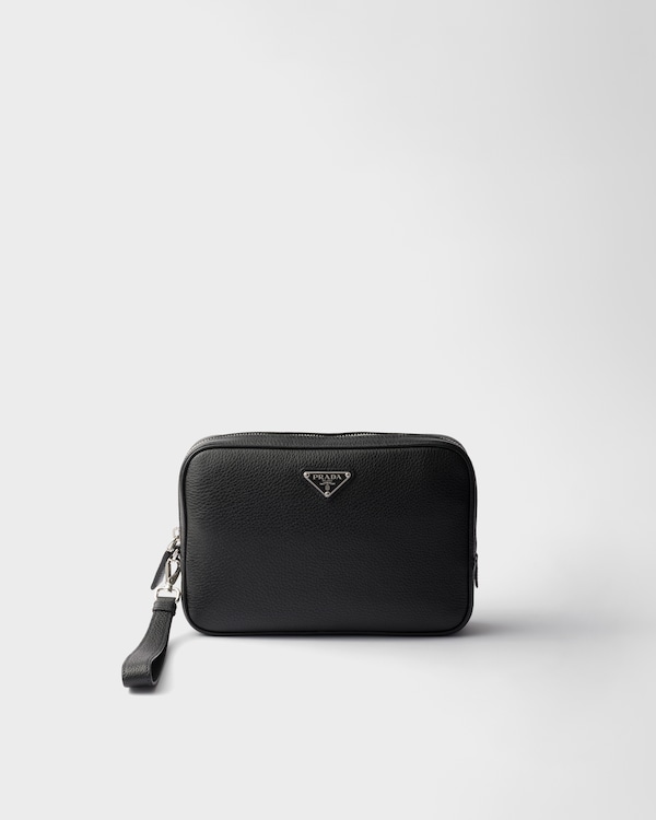 Leather pouch - Black Leather pouch - Black