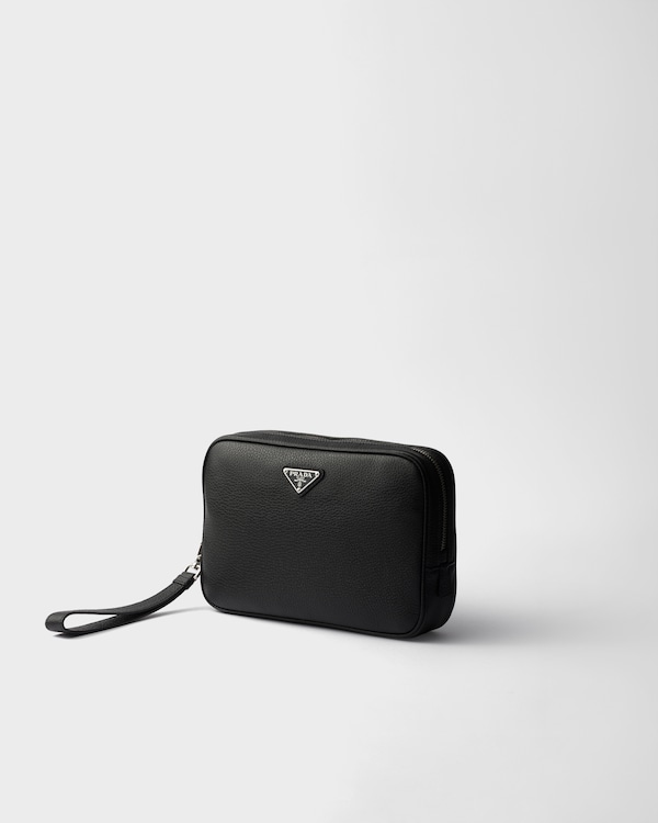 Leather pouch - Black Leather pouch - Black
