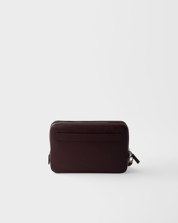 Saffiano Leather Clutch - Burgundy Saffiano Leather Clutch - Burgundy