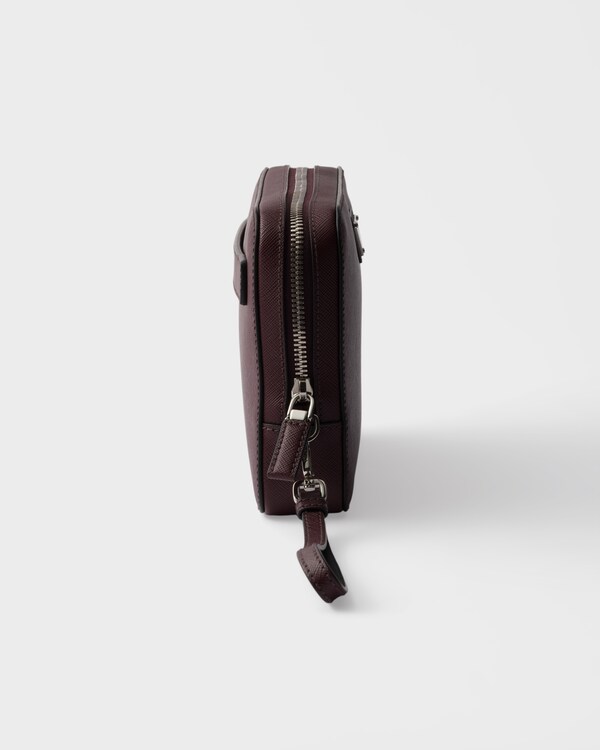 Saffiano Leather Clutch - Burgundy Saffiano Leather Clutch - Burgundy