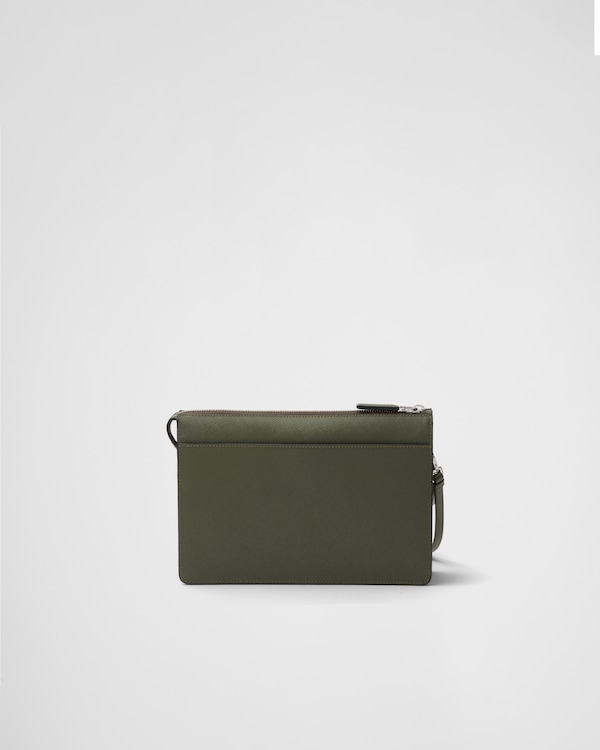 Saffiano Leather Pouch - Loden Saffiano Leather Pouch - Loden