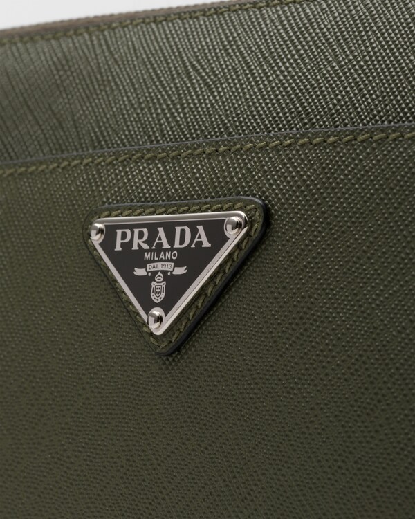 Saffiano Leather Pouch - Loden Saffiano Leather Pouch - Loden