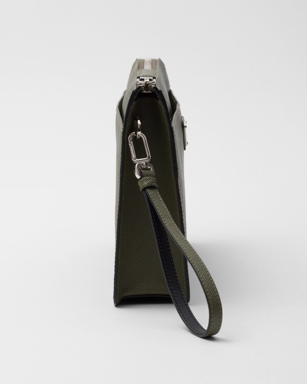 Saffiano Leather Pouch - Loden Saffiano Leather Pouch - Loden