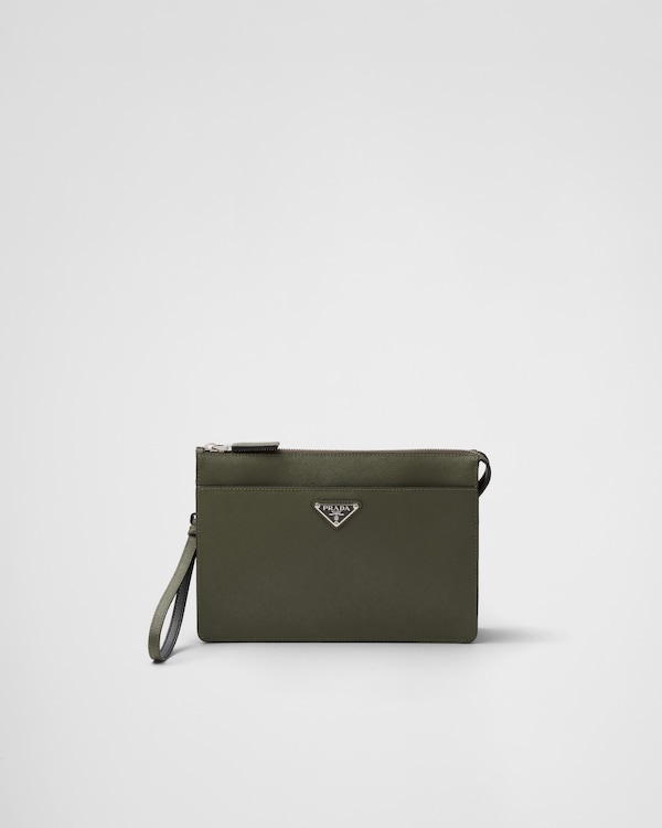 Saffiano Leather Pouch - Loden Saffiano Leather Pouch - Loden
