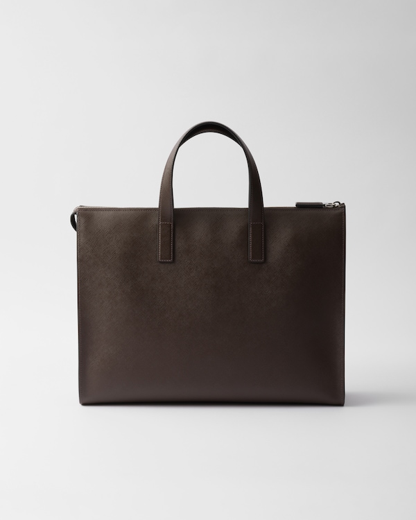 Saffiano 皮革托特包 - 咖啡色 Saffiano 皮革托特包 - 咖啡色