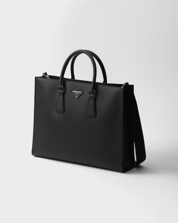 Saffiano 皮革托特包 - 黑色 Saffiano 皮革托特包 - 黑色