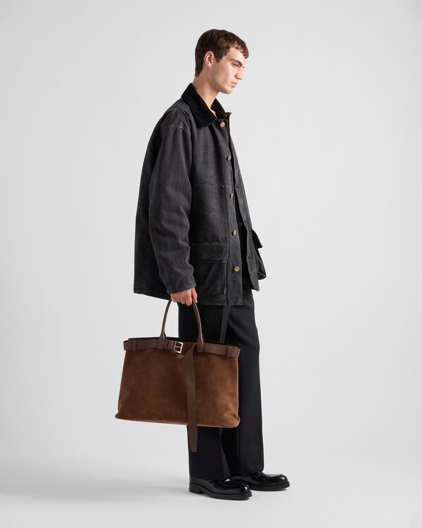 Prada Buckle suede bag with belt - Cocoa Brown Prada Buckle suede bag with belt - Cocoa Brown