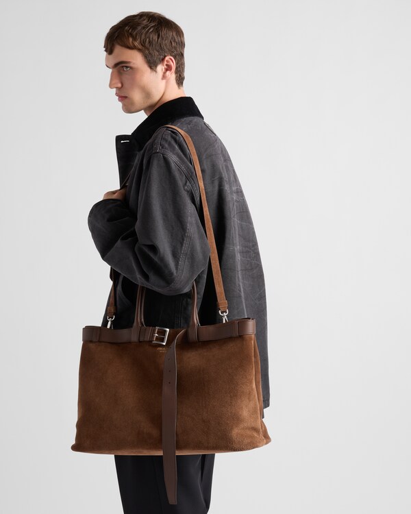 Prada Buckle suede bag with belt - Cocoa Brown Prada Buckle suede bag with belt - Cocoa Brown