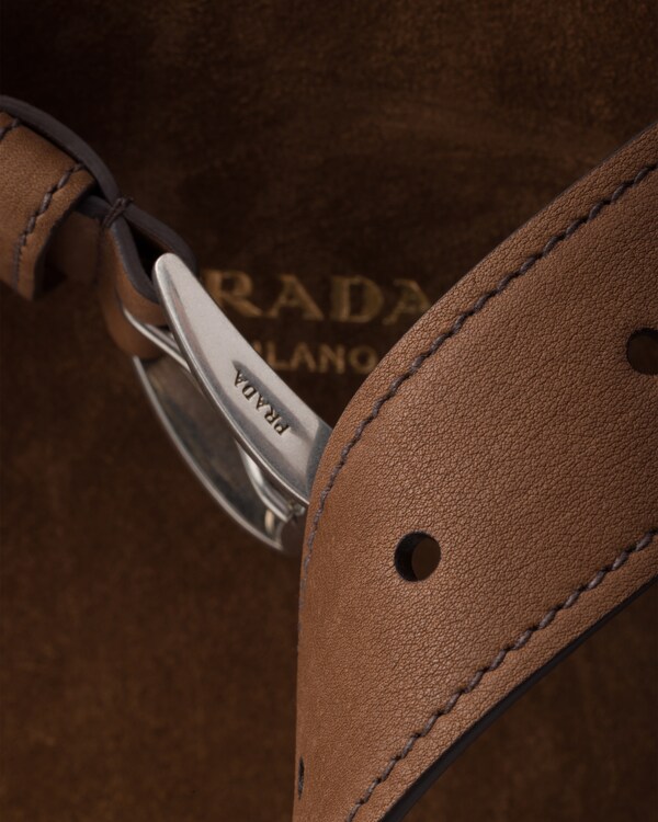 Prada Buckle suede bag with belt - Cocoa Brown Prada Buckle suede bag with belt - Cocoa Brown