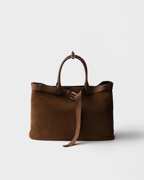 Prada Buckle suede bag with belt - Cocoa Brown Prada Buckle suede bag with belt - Cocoa Brown