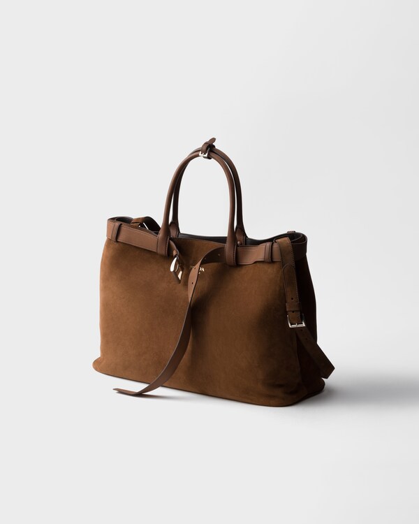 Prada Buckle suede bag with belt - Cocoa Brown Prada Buckle suede bag with belt - Cocoa Brown