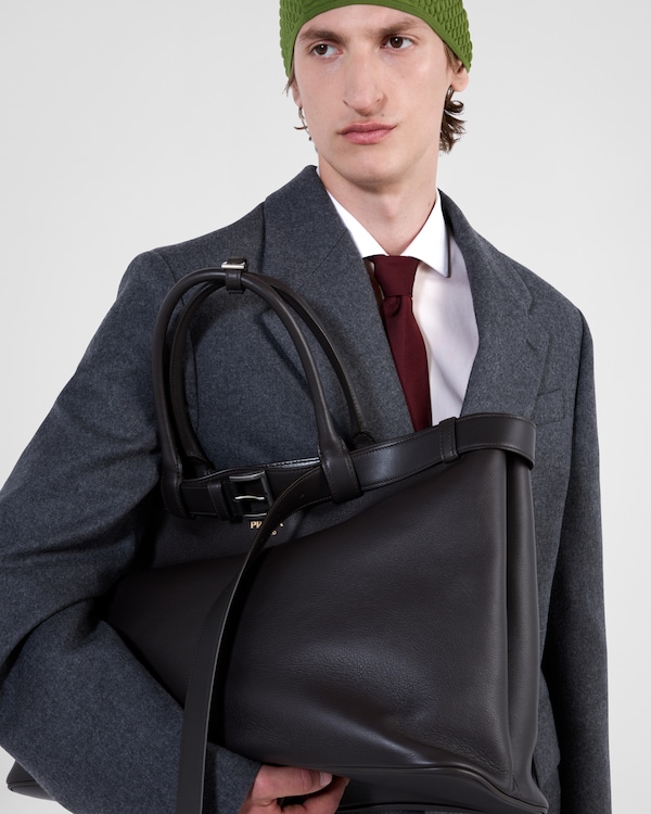 Prada Buckle leather bag with belt - Dark Brown Prada Buckle leather bag with belt - Dark Brown