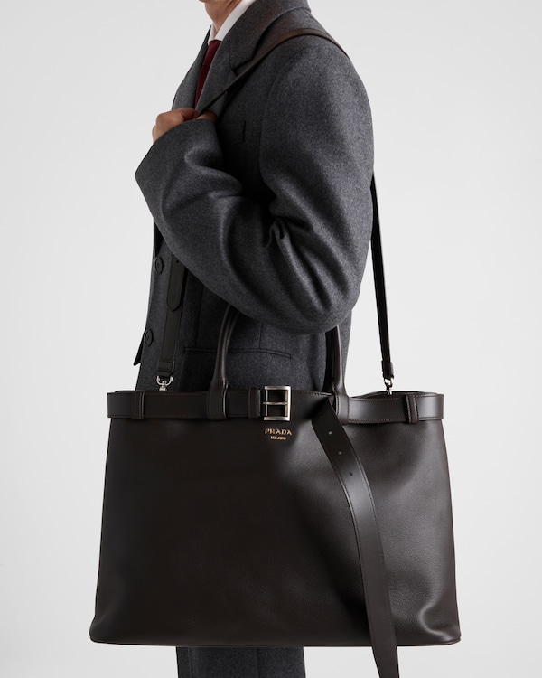 Prada Buckle leather bag with belt - Dark Brown Prada Buckle leather bag with belt - Dark Brown