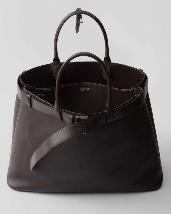 Prada Buckle leather bag with belt - Dark Brown Prada Buckle leather bag with belt - Dark Brown