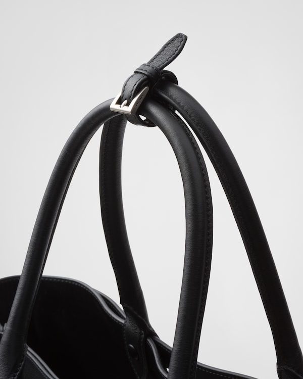 Prada Buckle leather handbag with double belt - Black Prada Buckle leather handbag with double belt - Black