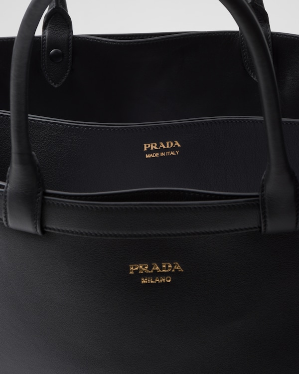 Prada Buckle leather handbag with double belt - Black Prada Buckle leather handbag with double belt - Black