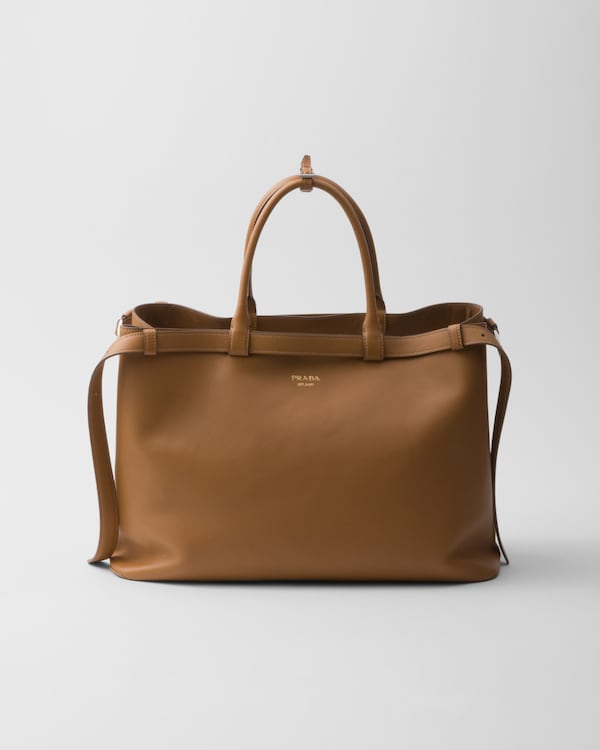 Prada Buckle皮革双束带手袋 - 焦糖色 Prada Buckle皮革双束带手袋 - 焦糖色