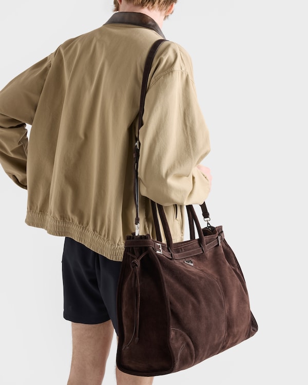 Prada Bonnie suede tote bag - Dark Brown Prada Bonnie suede tote bag - Dark Brown
