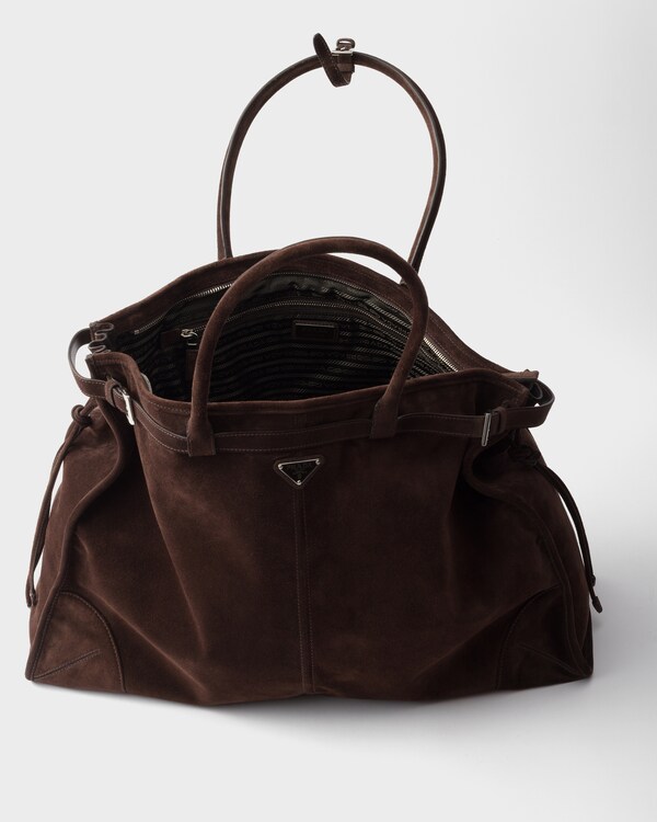 Prada Bonnie suede tote bag - Dark Brown Prada Bonnie suede tote bag - Dark Brown