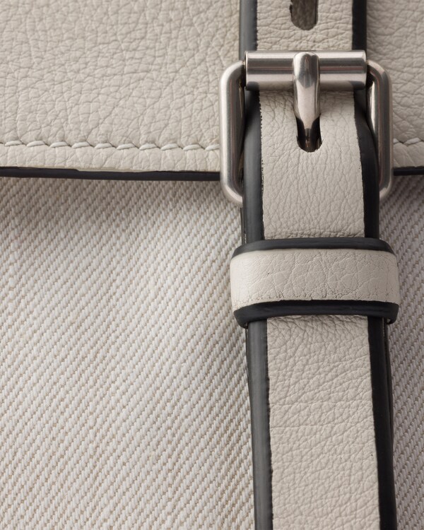 Prada Bonnie 牛仔和皮革托特包 - 白色 Prada Bonnie 牛仔和皮革托特包 - 白色