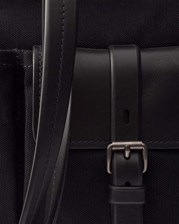 Prada Route canvas and leather tote bag - Black Prada Route canvas and leather tote bag - Black