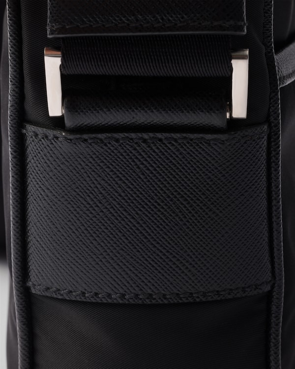 Re-Nylon and Saffiano shoulder bag - Black Re-Nylon and Saffiano shoulder bag - Black