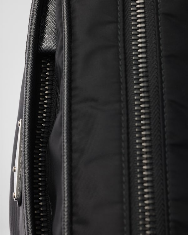 Re-Nylon and Saffiano shoulder bag - Black Re-Nylon and Saffiano shoulder bag - Black