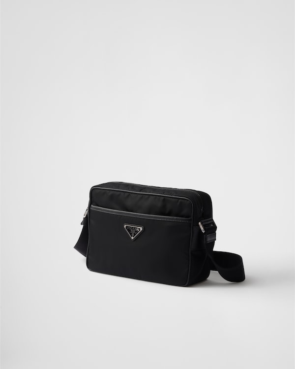 Re-Nylon and Saffiano shoulder bag - Black Re-Nylon and Saffiano shoulder bag - Black