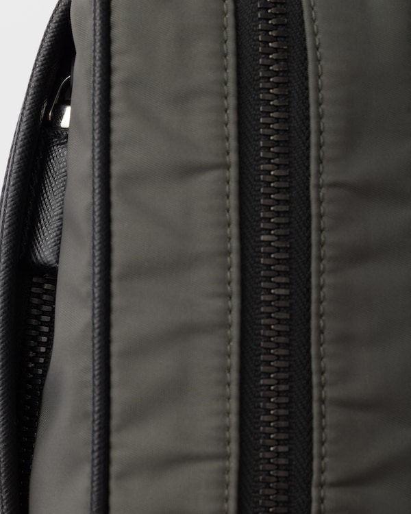 Re-Nylon and Saffiano shoulder bag - Forest Green Re-Nylon and Saffiano shoulder bag - Forest Green