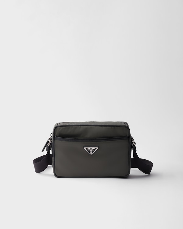 Re-Nylon and Saffiano shoulder bag - Forest Green Re-Nylon and Saffiano shoulder bag - Forest Green