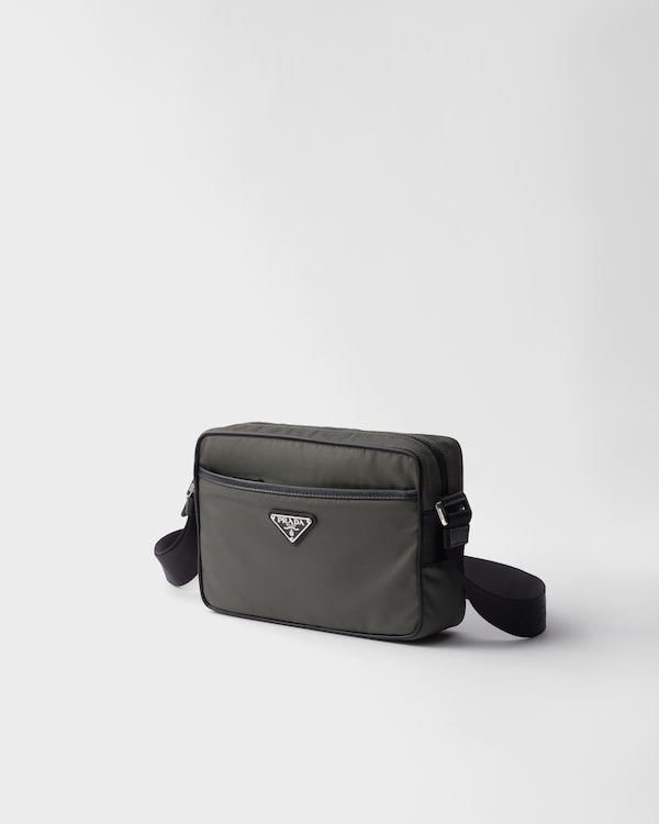 Re-Nylon and Saffiano shoulder bag - Forest Green Re-Nylon and Saffiano shoulder bag - Forest Green