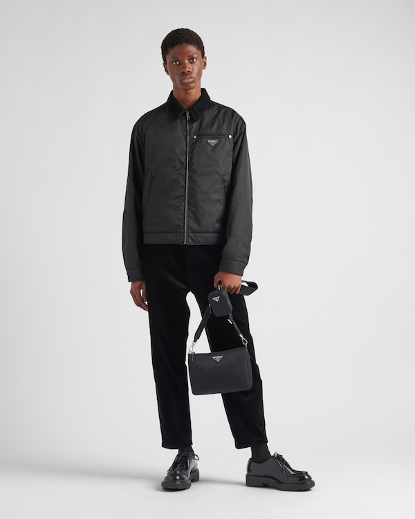 Re-Nylon and Saffiano leather shoulder bag - Black Re-Nylon and Saffiano leather shoulder bag - Black