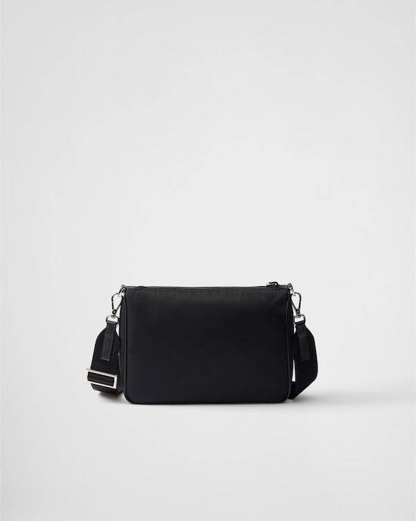 Re-Nylon and Saffiano leather shoulder bag - Black Re-Nylon and Saffiano leather shoulder bag - Black