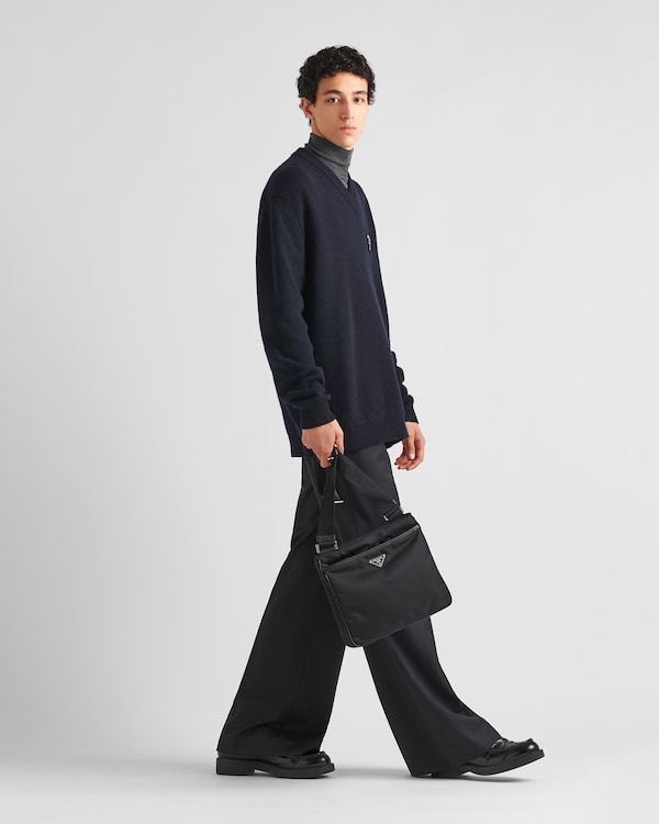 Re-Nylon and Saffiano shoulder bag - Black Re-Nylon and Saffiano shoulder bag - Black