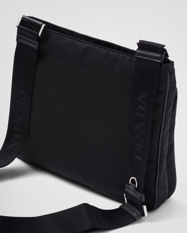 Re-Nylon and Saffiano shoulder bag - Black Re-Nylon and Saffiano shoulder bag - Black