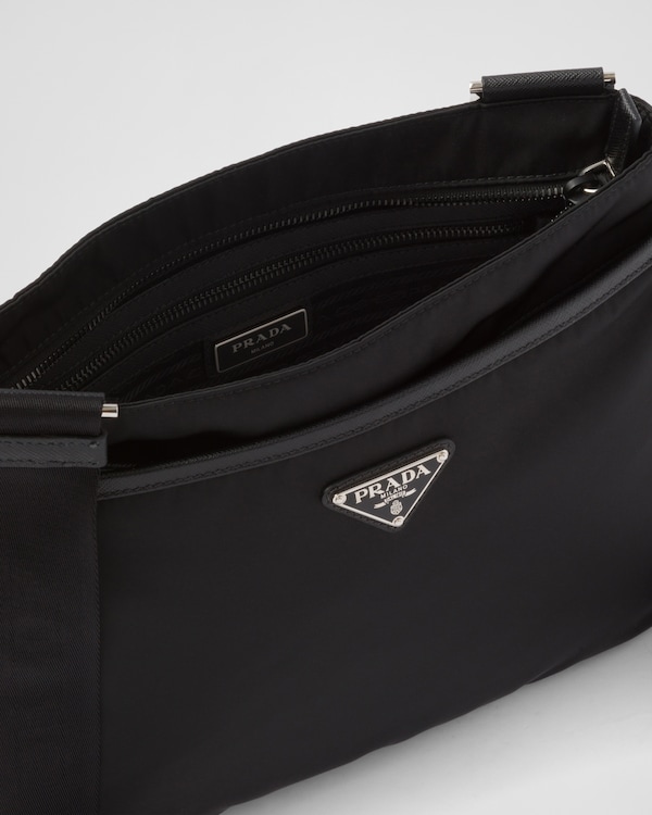 Re-Nylon and Saffiano shoulder bag - Black Re-Nylon and Saffiano shoulder bag - Black