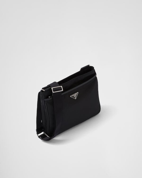 Re-Nylon and Saffiano shoulder bag - Black Re-Nylon and Saffiano shoulder bag - Black