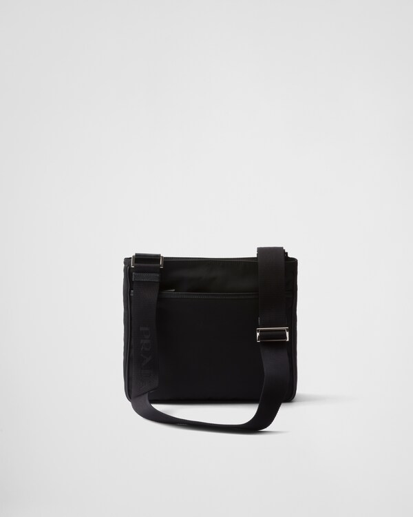 Re-Nylon and Saffiano leather shoulder bag - Black Re-Nylon and Saffiano leather shoulder bag - Black