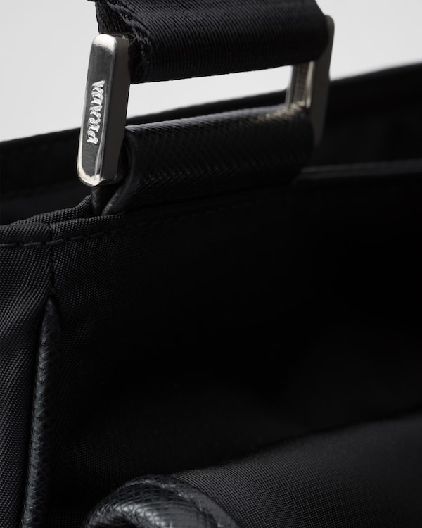 Re-Nylon and Saffiano leather shoulder bag - Black Re-Nylon and Saffiano leather shoulder bag - Black