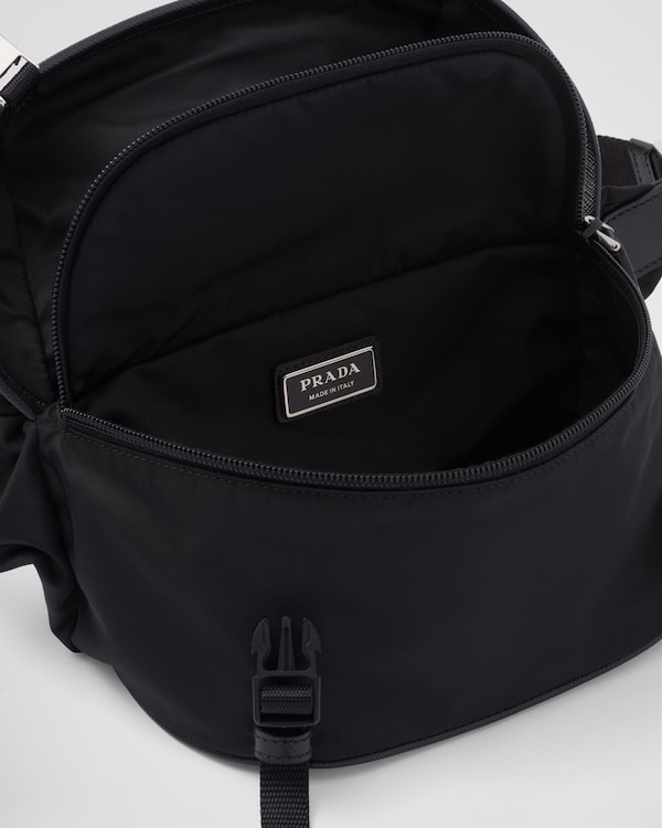 Re-Nylon and Saffiano leather shoulder bag - Black Re-Nylon and Saffiano leather shoulder bag - Black
