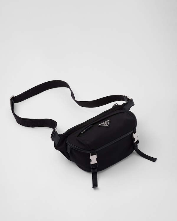 Re-Nylon and Saffiano leather shoulder bag - Black Re-Nylon and Saffiano leather shoulder bag - Black