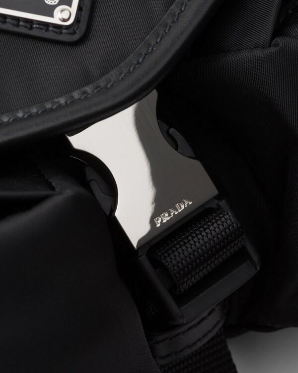 Re-Nylon and leather shoulder bag - Black Re-Nylon and leather shoulder bag - Black