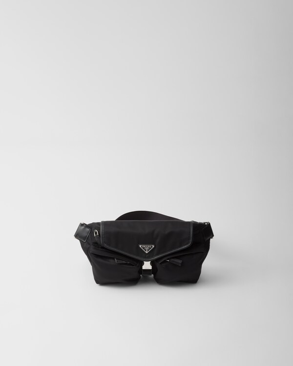 Re-Nylon and leather shoulder bag - Black Re-Nylon and leather shoulder bag - Black