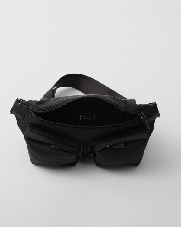 Re-Nylon and leather shoulder bag - Black Re-Nylon and leather shoulder bag - Black