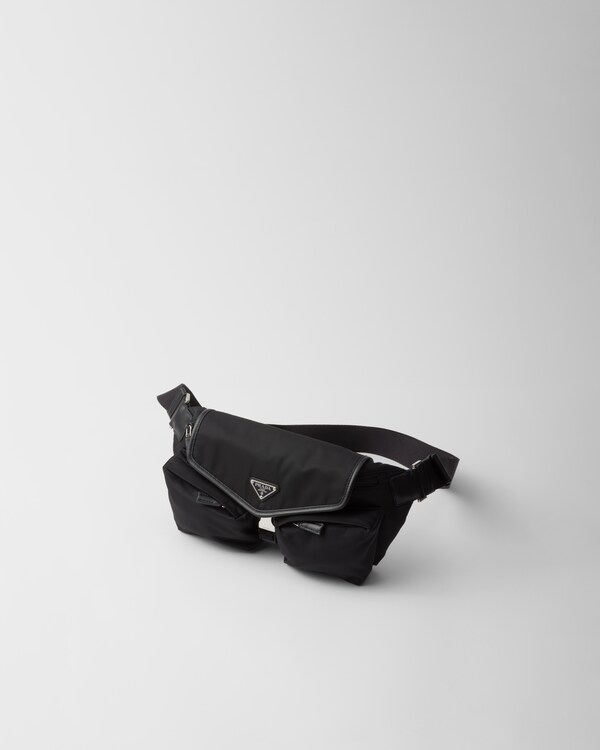 Re-Nylon and leather shoulder bag - Black Re-Nylon and leather shoulder bag - Black