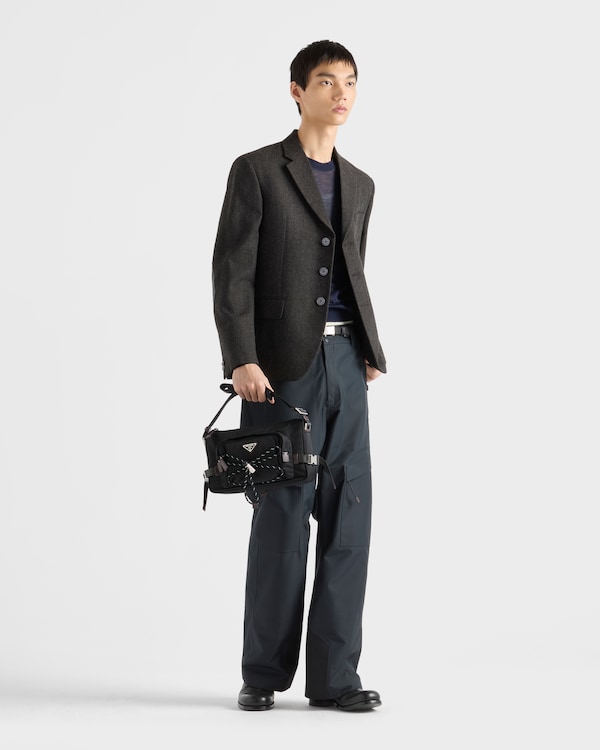 Prada Speedrock Re-Nylon and leather shoulder bag - Black Prada Speedrock Re-Nylon and leather shoulder bag - Black