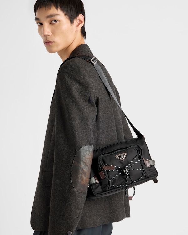 Prada Speedrock Re-Nylon and leather shoulder bag - Black Prada Speedrock Re-Nylon and leather shoulder bag - Black